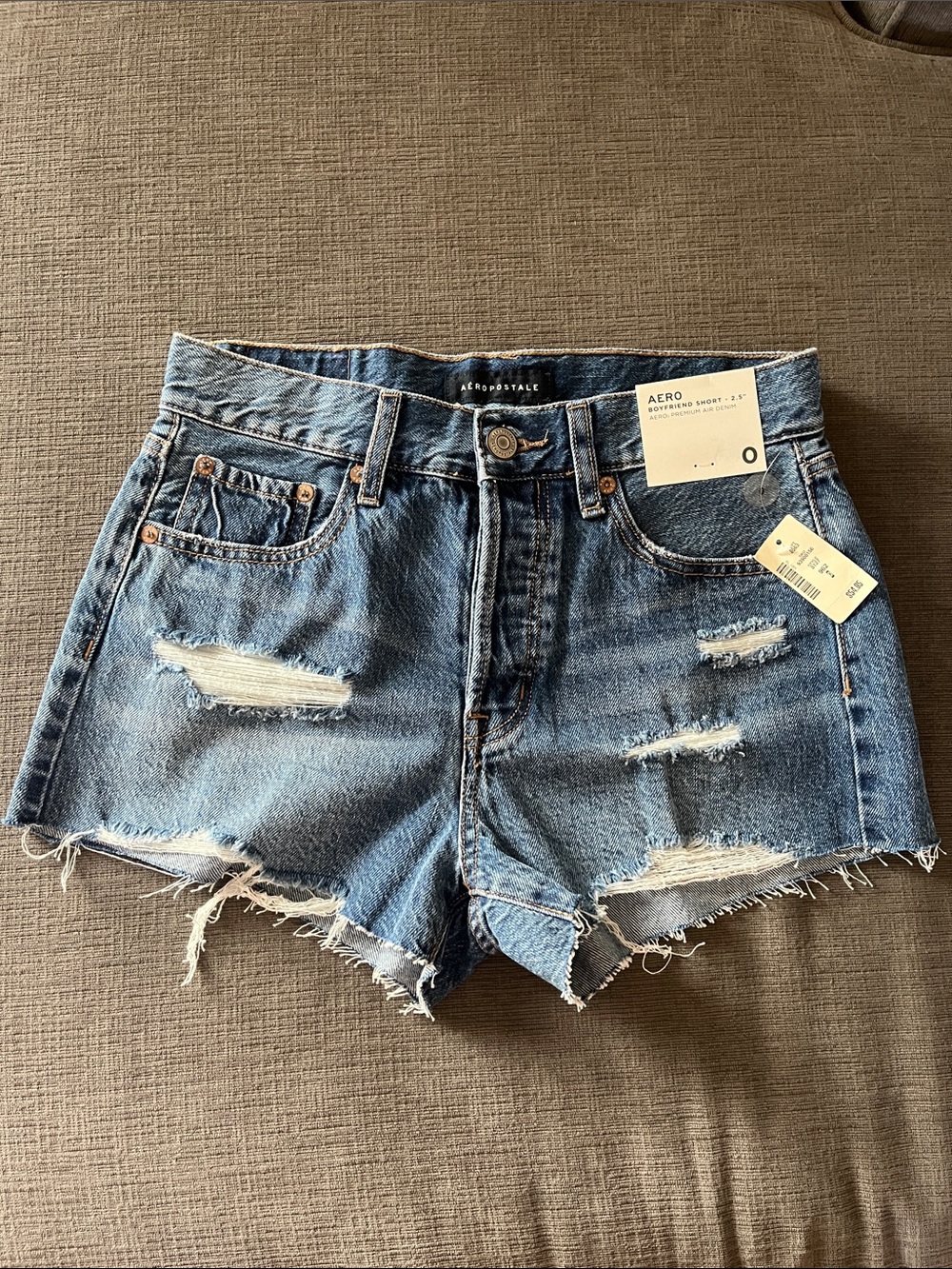 Aeropostale Womens Ripped Blue Denim Cutoff Shorts